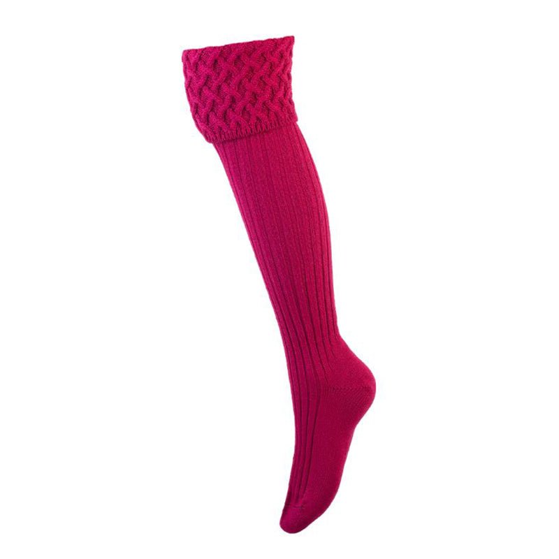 Lady Rannoch Shooting Socks in Fuchsia - Cheshire Game House Of Cheviot