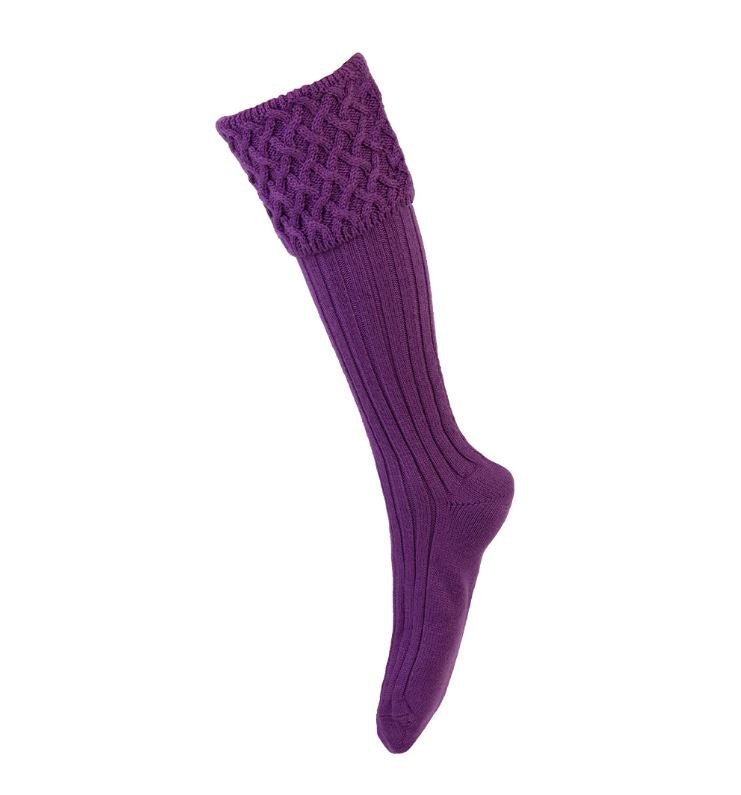 Lady Rannoch Shooting Socks in Orchid - Cheshire Game House Of Cheviot