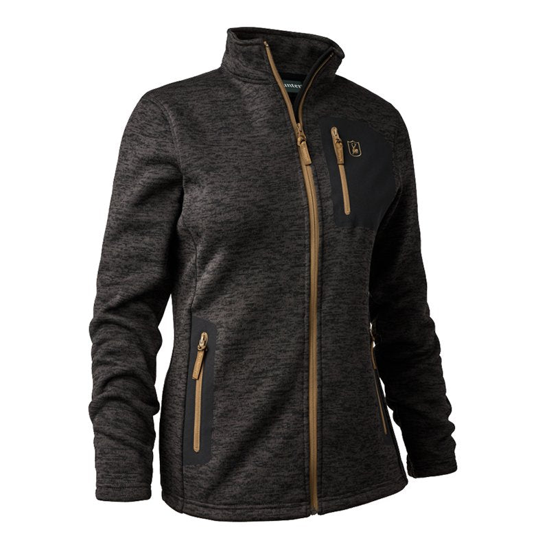 Lady Sarek Knitted Jacket In Dark Grey Melange - Cheshire Game Deerhunter