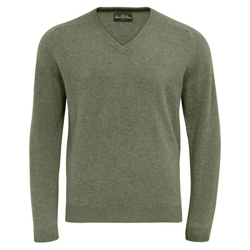 Millbreck Merino Wool Vee Neck Jumper - Seaweed - Cheshire Game Alan Paine