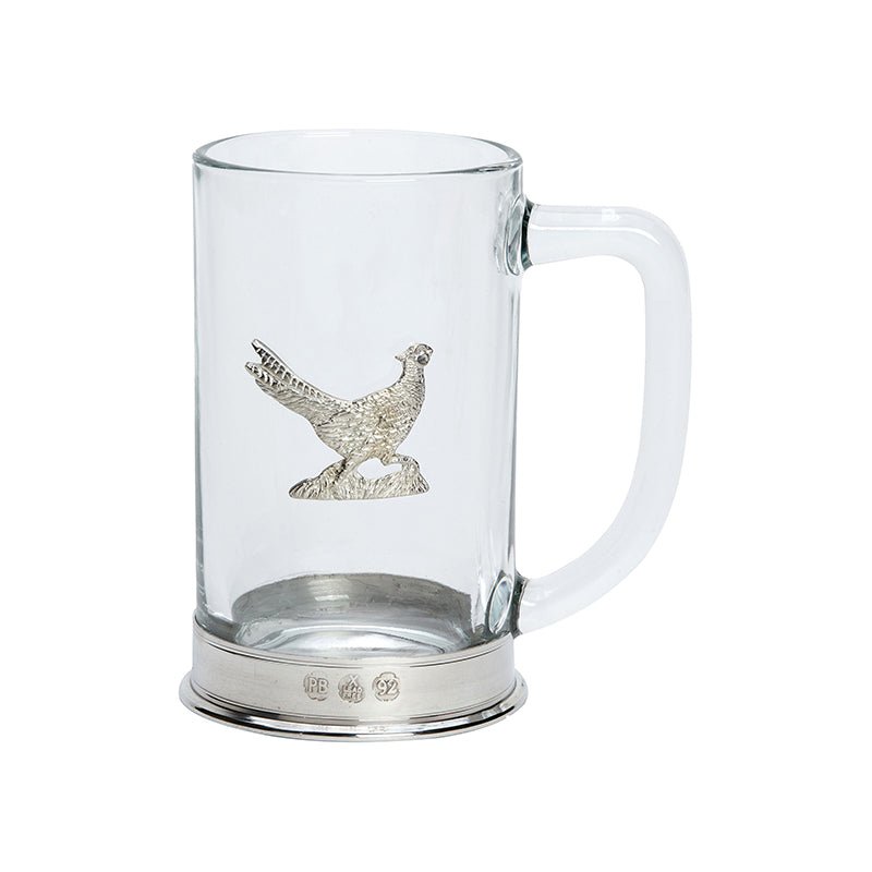 Walking Pheasant Glass Tankard - Cheshire Game Bisley