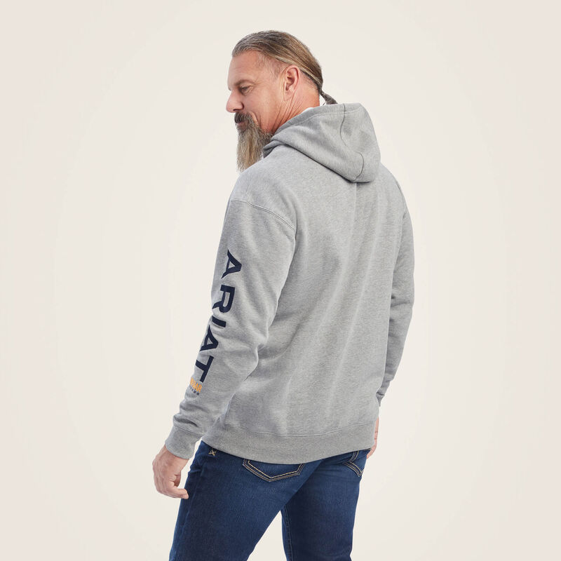 Ariat Mens Rebar Graphic Hoodie In Heather Grey