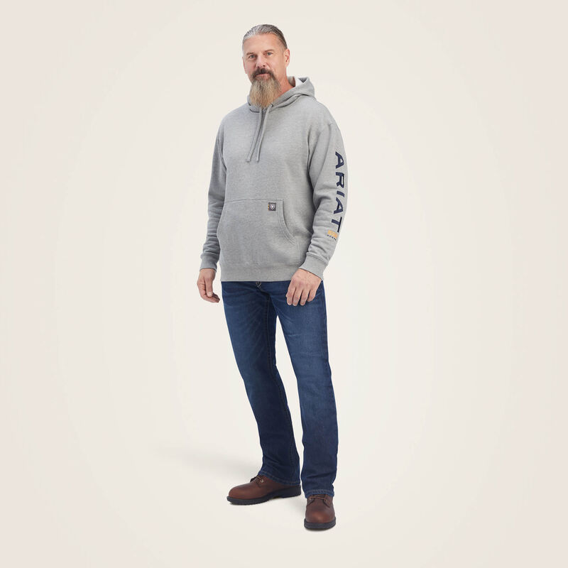 Ariat Mens Rebar Graphic Hoodie In Heather Grey