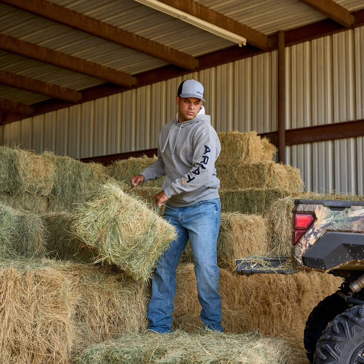 Ariat Mens Rebar Graphic Hoodie In Heather Grey