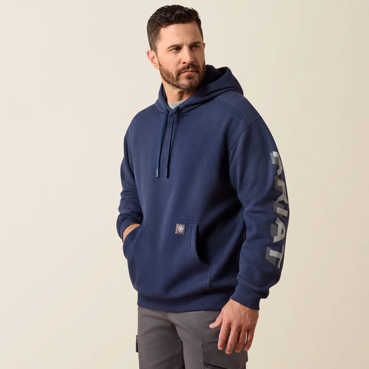 Ariat Men's Rebar Lightweight Logo Hoodie In Navy