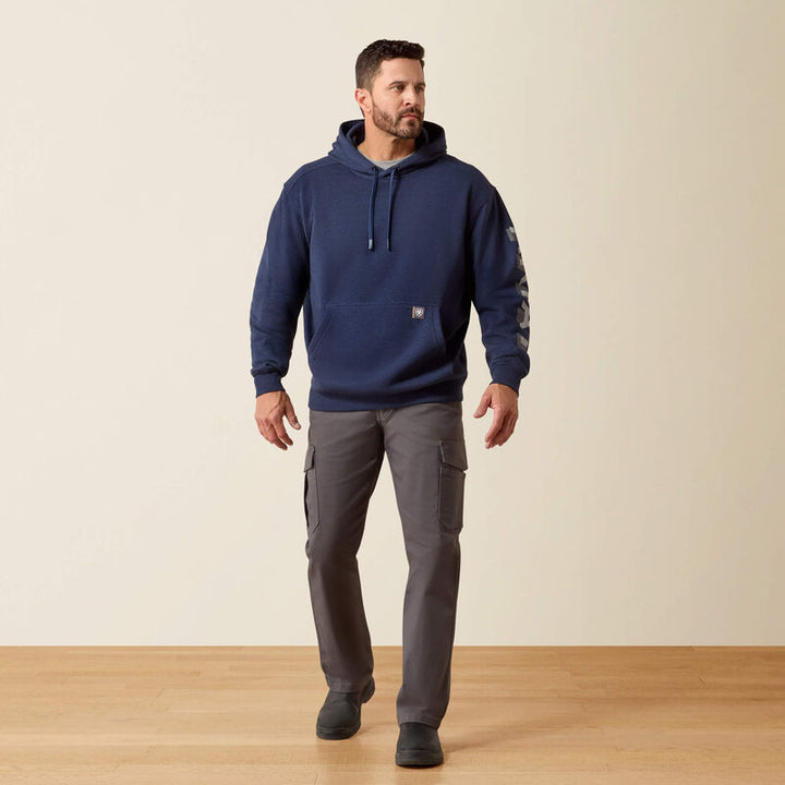 Ariat Men's Rebar Lightweight Logo Hoodie In Navy
