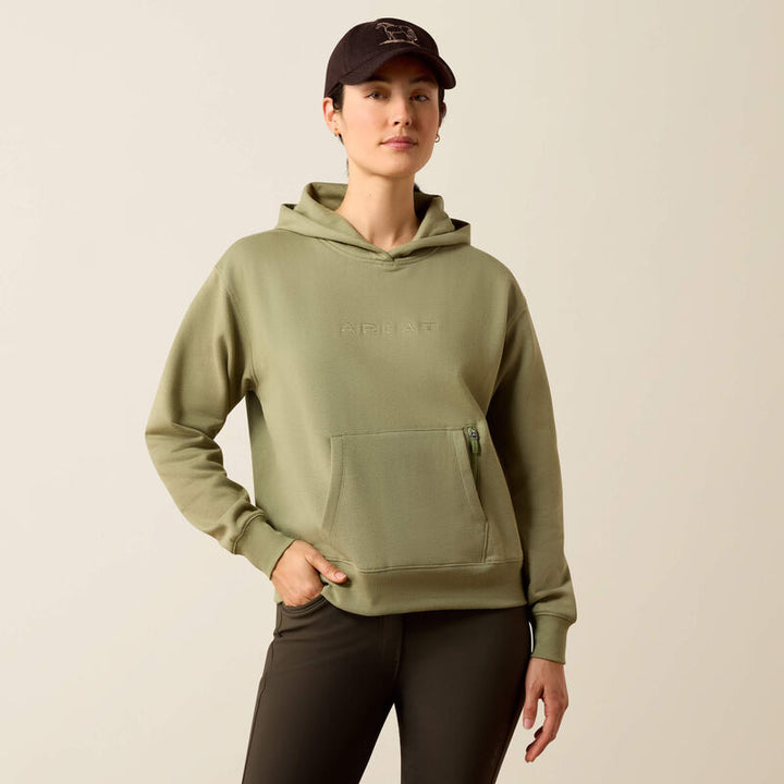 Ariat Women's Martine Hood Sweatshirt In Oil Green