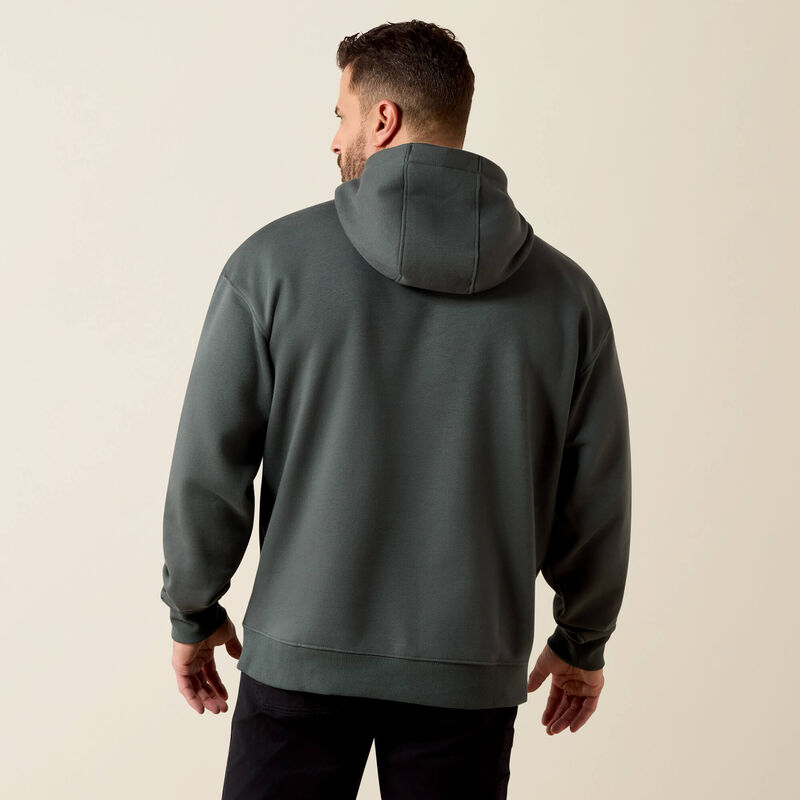 Ariat Men's Rebar Workman Graphic Hoodie In Steel Green/Black