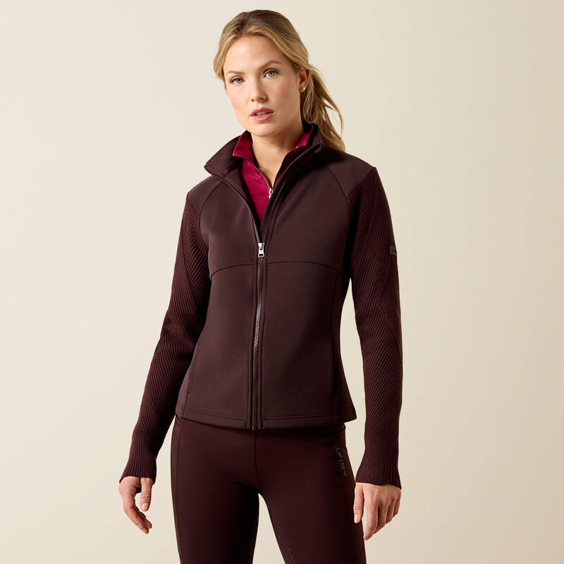 Ariat Women's Skadi Full Zip Sweatshirt In Chocolate Plum