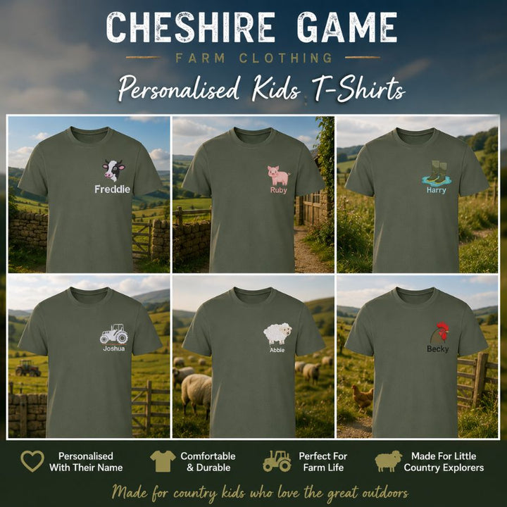 The CG Personalised Kids Farm Range T-Shirt