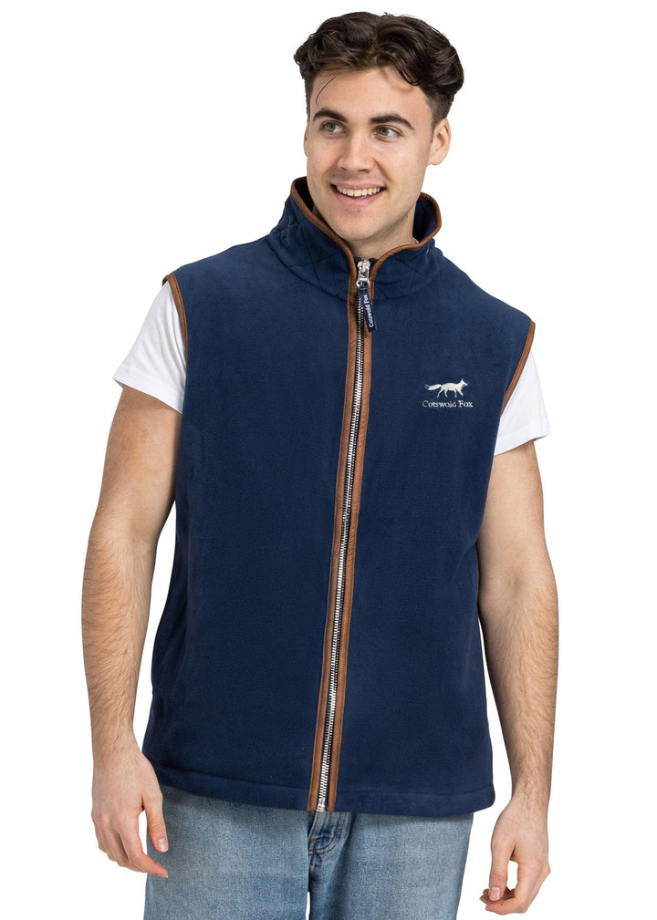 Cotswold Fox Unisex Fleece Gilet In Navy