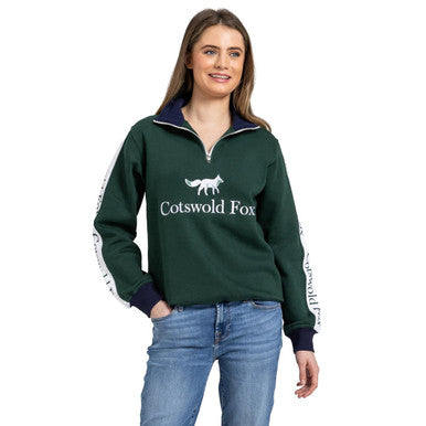 Cotswold Fox Cheltenham Quarter Zip – Green | Unisex Country Sweatshirt