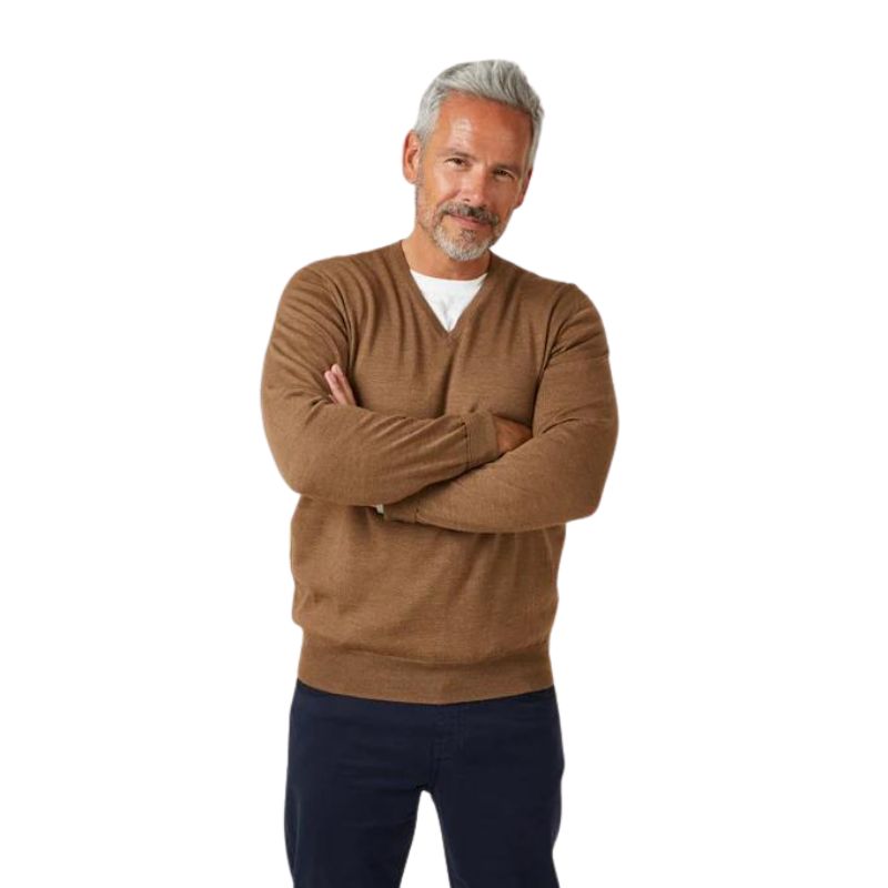 Alan Paine Chestnut Millbreck Merino Jumper 