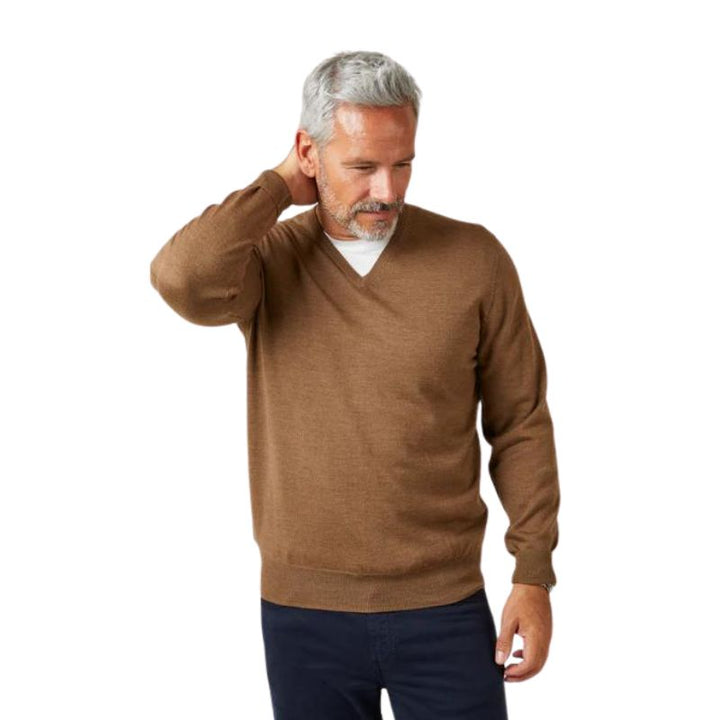 Alan Paine Chestnut Millbreck Merino Jumper 