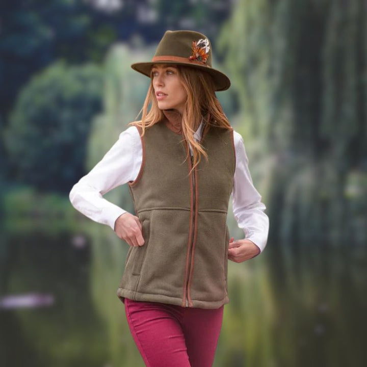 Alan Paine Women's Green Fleece Gilet Lifestyle 2