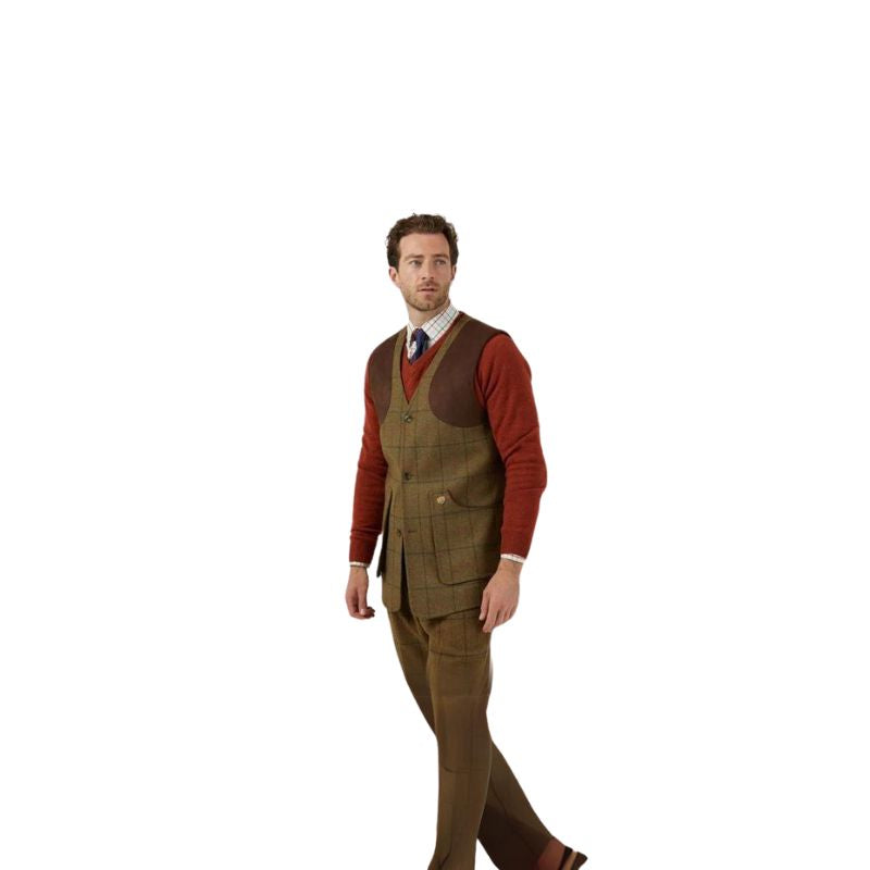 Alan Paine Mens Shooting Waistcoat In Thyme Full Body