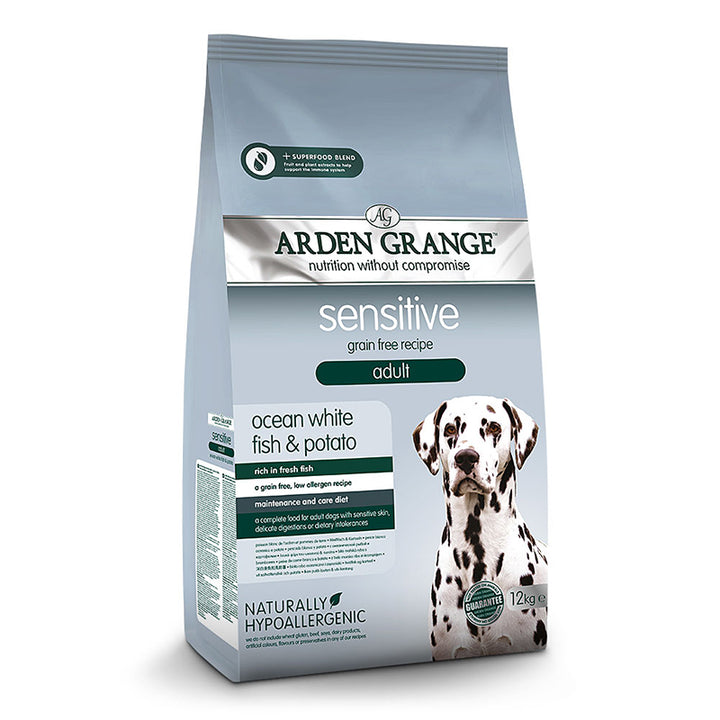 Arden Grange Adult Dog Grain Free Sensitive - Fresh Ocean White Fish & Potato 12kg