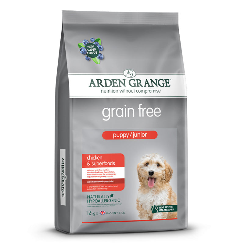 Arden Grange Puppy Junior Grain Free Chicken & Superfoods 12kg Side