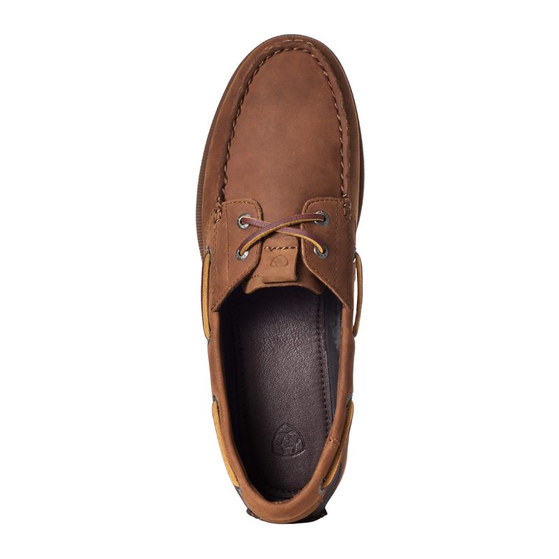 Ariat Men's Antigua Boat Shoe in Bridle Brown Top