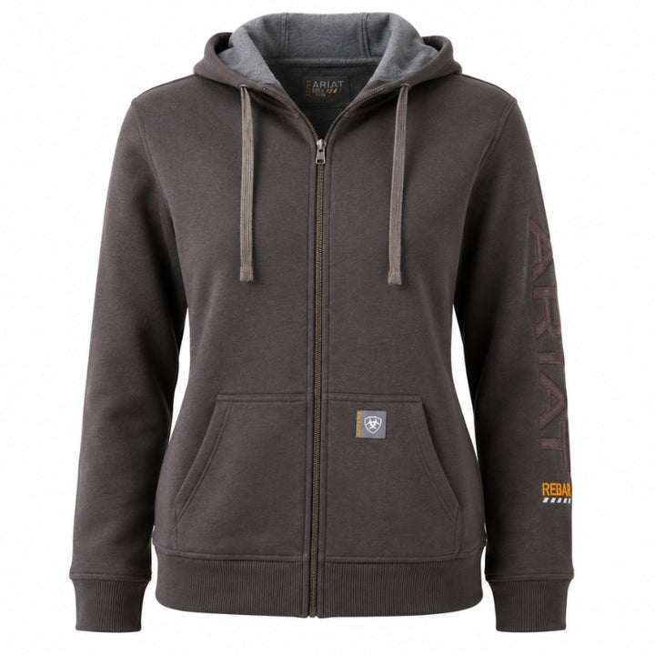 Ariat Women's Rebar All Weather Full Zip Hoodie In Espresso