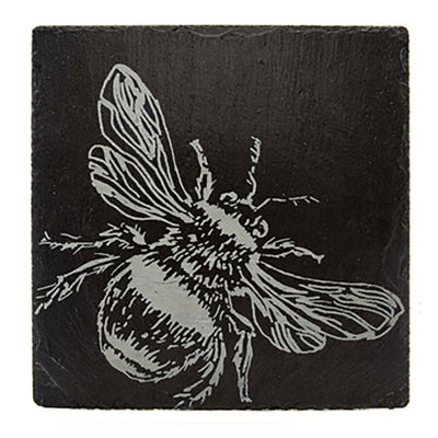 Bee Single Slate Coaster by The Just Slate Company