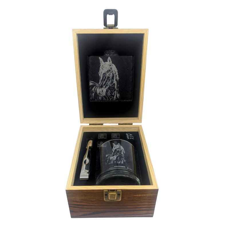 Boxed Horse Drinks Set by The Just Slate Company