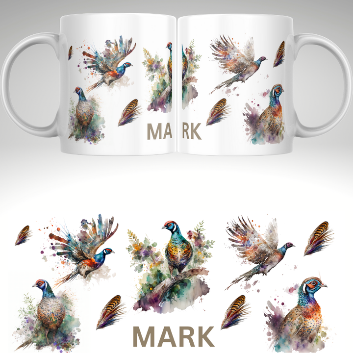 Watercolour Pheasant Themed Mug