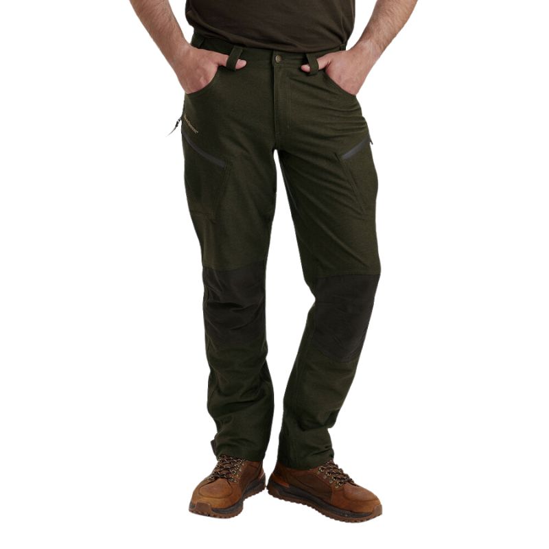 Chasse Trousers Olive Night Melange Front Model