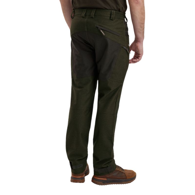 Chasse Trousers Olive Night Melange Back Model