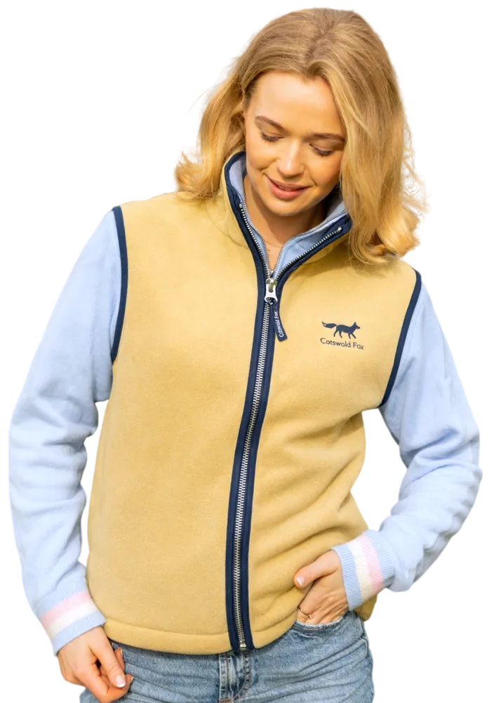Cotswold Fox Unisex Fleece Gilet In Toffee