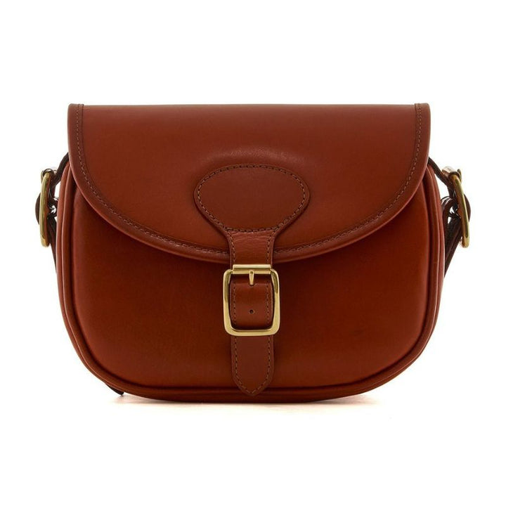 Chatham Premium Pull Up Leather Cartridge Bag In Chestnut