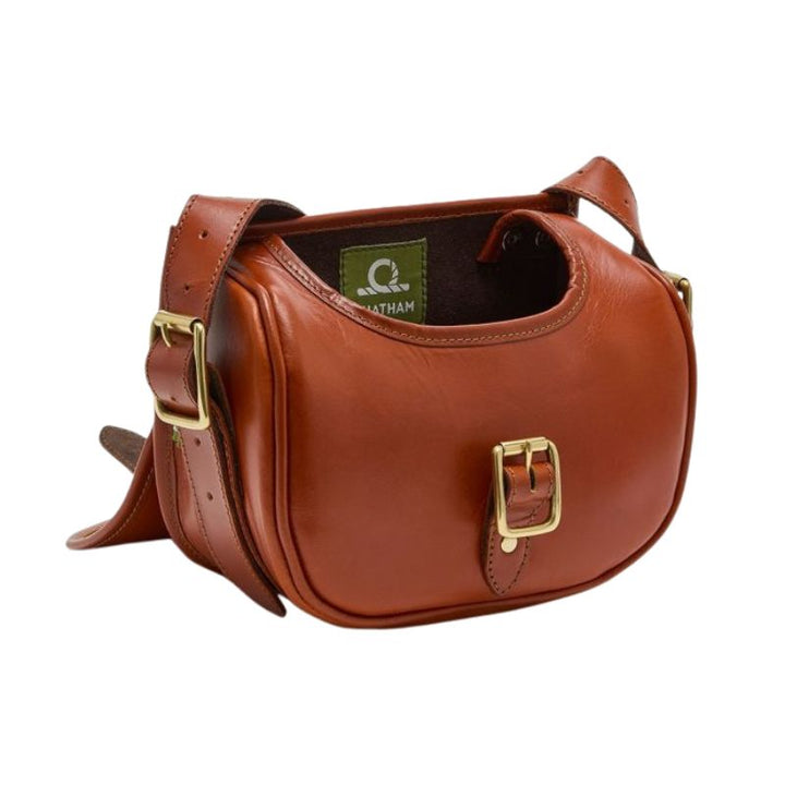 Chatham Premium Pull Up Leather Cartridge Bag In Chestnut