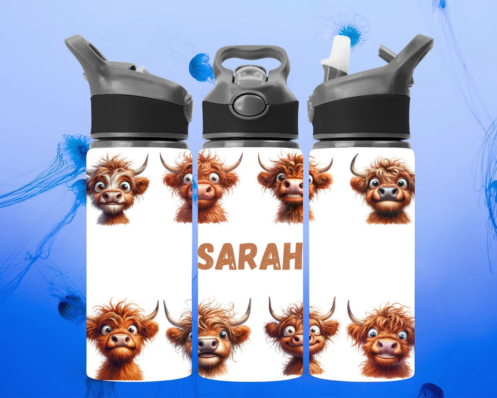 Personalised Crazy Cow Water Bottle