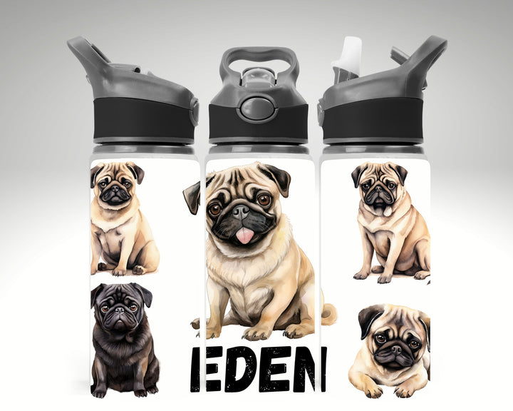 Personalised pug Water Bottle