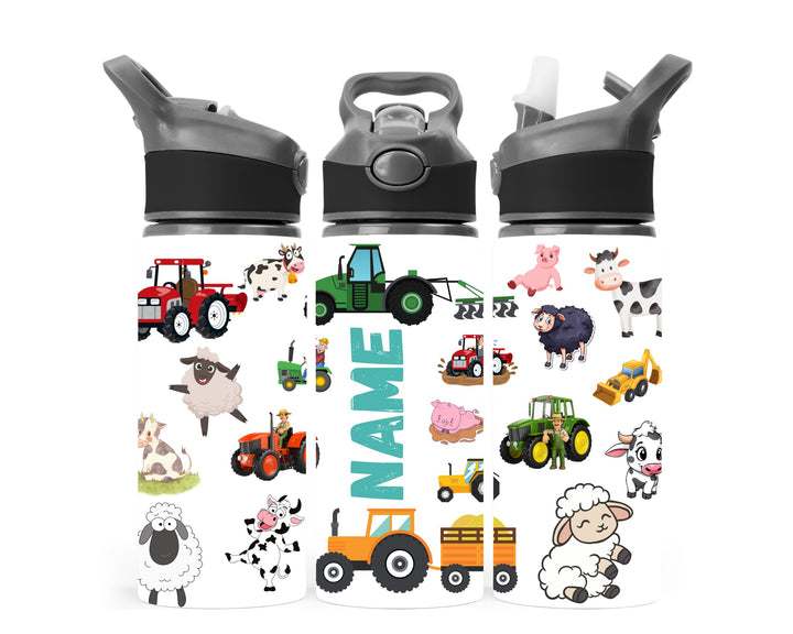 Personalised farm themed water bottle