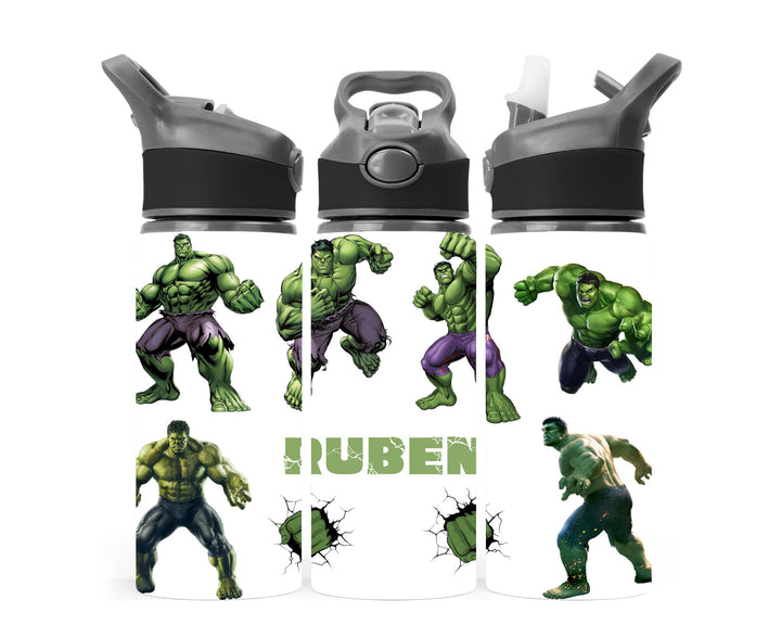 Personalised Hulk themed water bottle