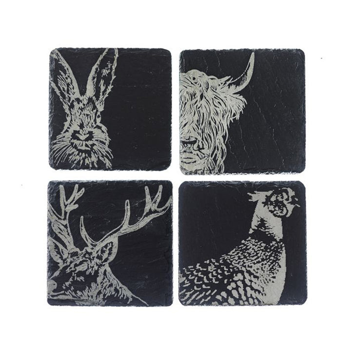 Country Animals Slate Coasters (Set of 4) by The Just Slate Company