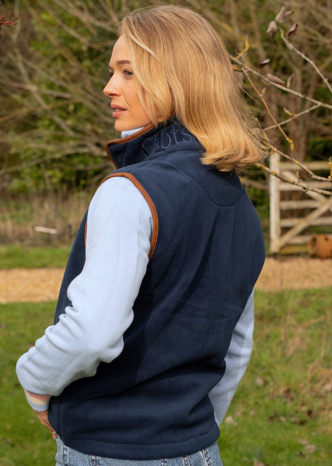 Cotswold Fox Unisex Fleece Gilet In Navy
