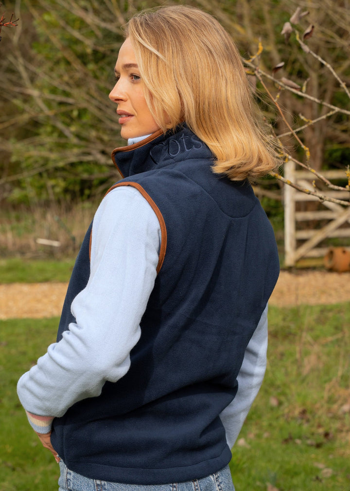 Cotswold Fox Unisex Fleece Gilet In Navy