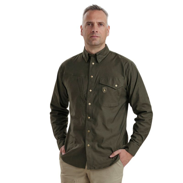 Deerhunter Forest Green Matobo Shirt Front Model