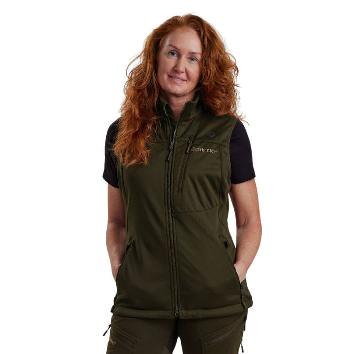 Deerhunter Lady Excape Softshell Waistcoat Model Front