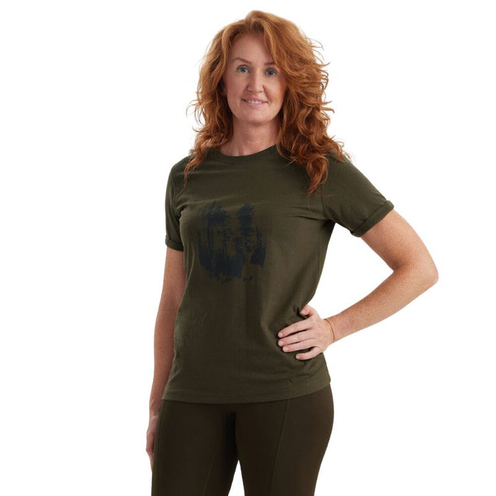 Deerhunter Lady T-Shirt with Shield front Model