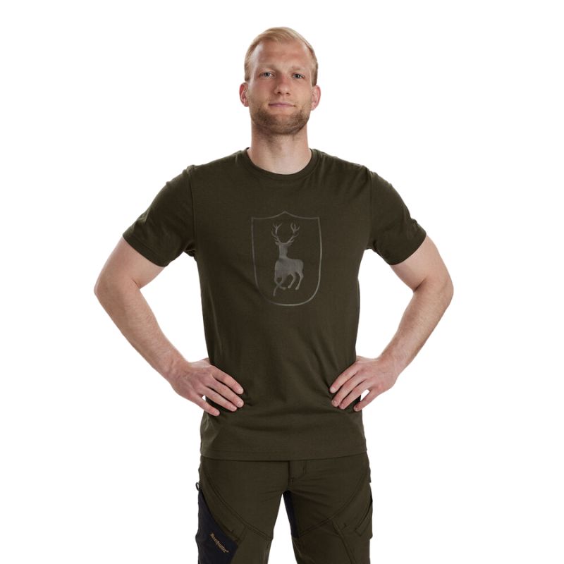 Deerhunter Logo T-Shirt in Fallen Leaf Front Model