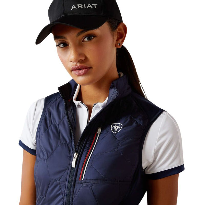 Ariat Fusion Insulated Gilet In Navy - Close Up