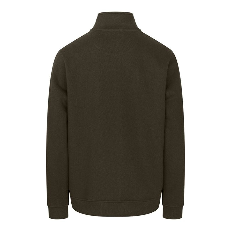 Hoggs Of Fife Galloway 1888 Plain 1/4 Zip Sweatshirt In Forest -back