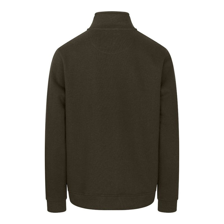 Hoggs Of Fife Galloway 1888 Plain 1/4 Zip Sweatshirt In Forest -back