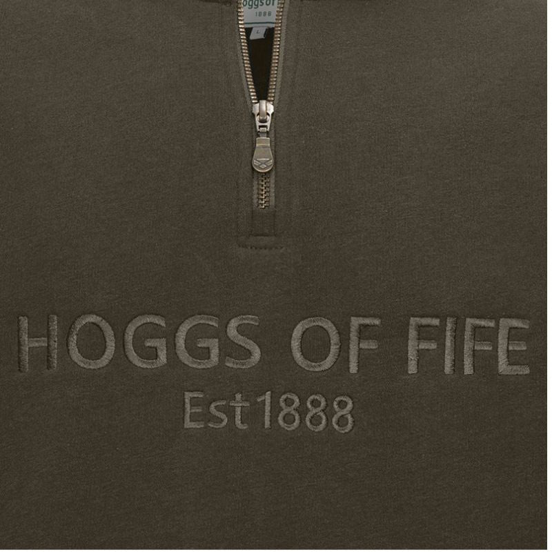 Hoggs Of Fife Galloway 1888 Plain 1/4 Zip Sweatshirt - Logo