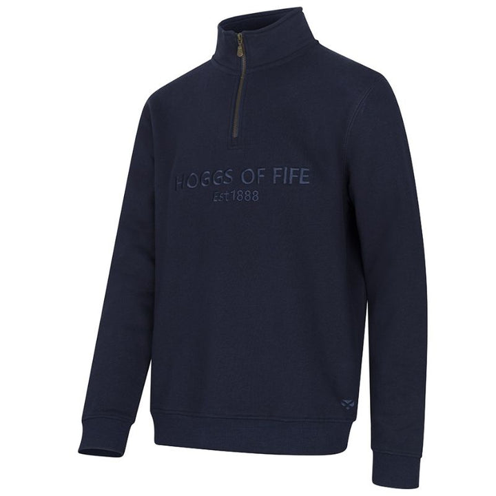 Hoggs Of Fife Galloway 1888 Plain 1/4 Zip Sweatshirt In Navy
