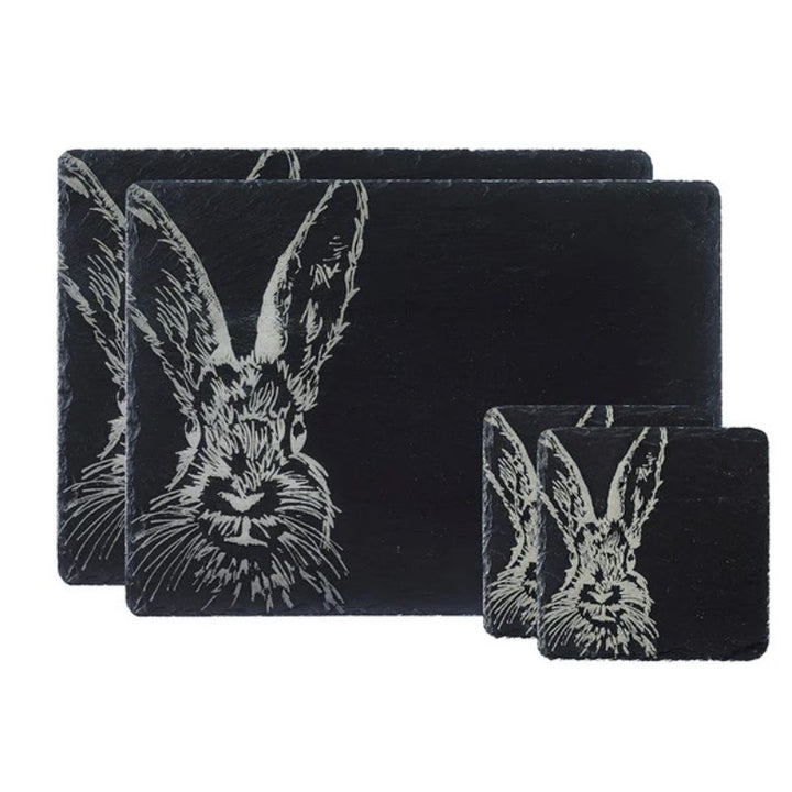 Selbrae House Hare Slate Coaster & Place Mat Set