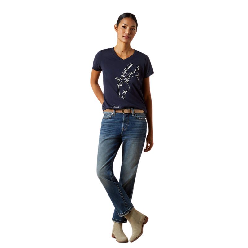 Ariat Hay Girl T-Shirt in Navy - Lifestyle
